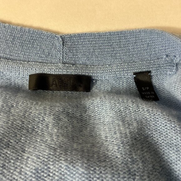 ATM Blue Open Front Long Sleeve 100% Cashmere Knit Cardigan Sweater S - Picture 5 of 6
